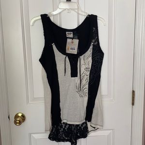 Ladies Harley Davison tank top lace inserts large